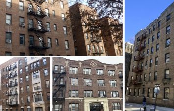 441 Convent Avenue (clockwise from top left), 105 Bennett Avenue, 601 Crown Street, Brooklyn, and 12 Crown Street, Brooklyn.