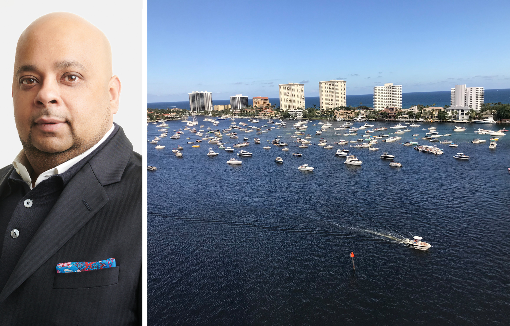Tyko Capital's Adi Chugh and boats sailing near West Palm Beach, Fla.