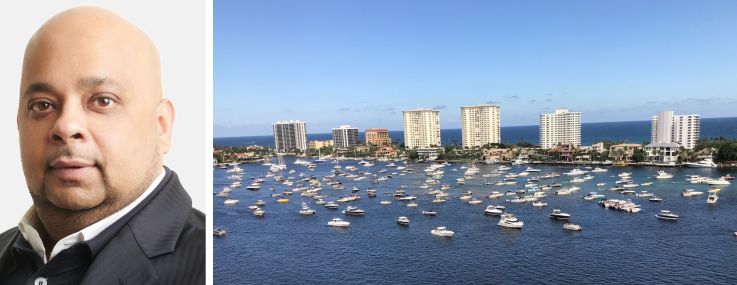 Tyko Capital's Adi Chugh and boats sailing near West Palm Beach, Fla.
