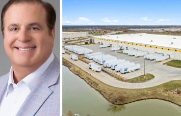 Sparrowhawk founder Alfredo Gutierrez and a warehouse from an elevated view.