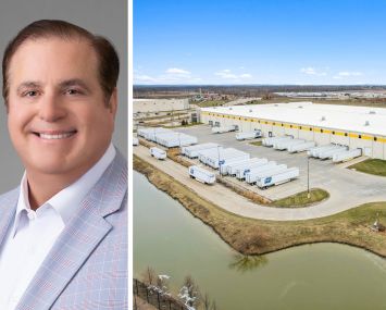 Sparrowhawk founder Alfredo Gutierrez and a warehouse from an elevated view.
