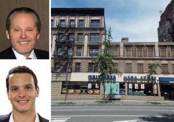 BKREA’s Bob Knakal (top) and Jake Hulsh, and 500 Columbus Avenue.