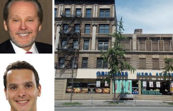 BKREA’s Bob Knakal (top) and Jake Hulsh, and 500 Columbus Avenue.
