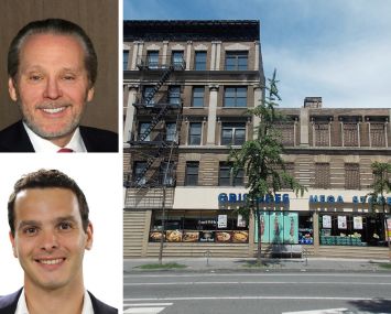 BKREA’s Bob Knakal (top) and Jake Hulsh, and 500 Columbus Avenue.