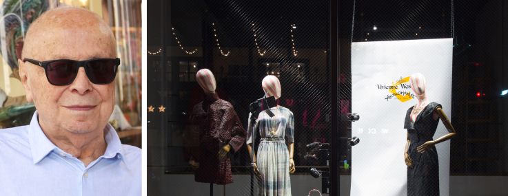 Vivienne Westwood CEO Carlo D'Amario and a Vivienne Westwood window display.