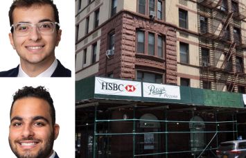 Meridian Capital Group's Carson Shahrabani (top) and Noam Aziz, and 61 West 74th Street.