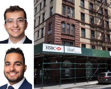 Meridian Capital Group's Carson Shahrabani (top) and Noam Aziz, and 61 West 74th Street.