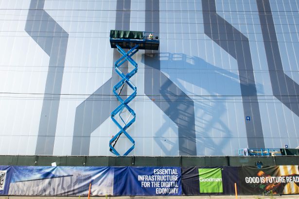 A data center is under construction in Vernon, Calif.