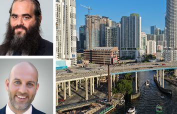 David Hayum of Meridian Capital Group (top), Moshe Popack of YMP Real Estate Management and downtown Miami.