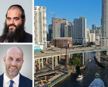 David Hayum of Meridian Capital Group (top), Moshe Popack of YMP Real Estate Management and downtown Miami.
