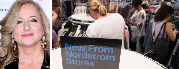 President of Nordstrom Rack Gemma Lionello and shoppers at a Nordstrom Rack.