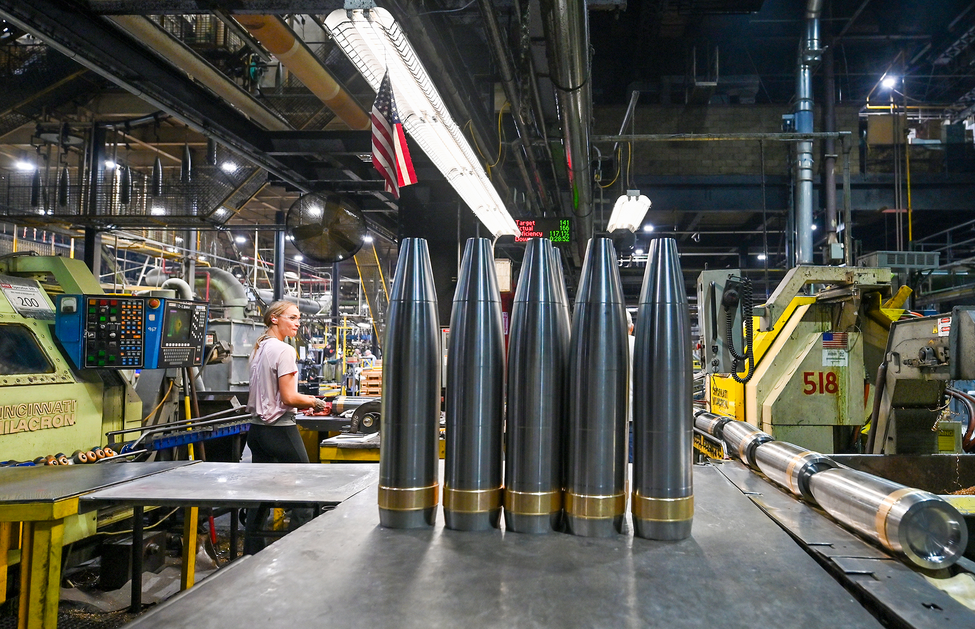 Mortars are seen at General Dynamics plant.