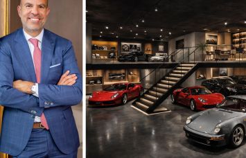 Newgard Group's Harvey Hernandez and a conceptual rendering of an upscale parking garage with a private members’ club component.