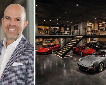 Newgard Group's Harvey Hernandez and a conceptual rendering of an upscale parking garage with a private members’ club component.