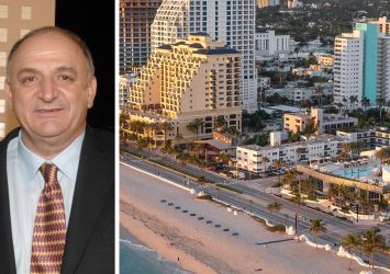 Elad Group founder Isaac Tshuva and an aerial view of the Sea Club Resort in Fort Lauderdale, Fla.