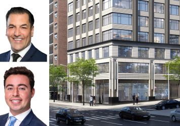 Meridian Capital Group's James Famularo (top) and Jordan Langer, and a rendering of 540 Third Avenue.