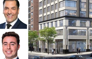 Meridian Capital Group's James Famularo (top) and Jordan Langer, and a rendering of 540 Third Avenue.