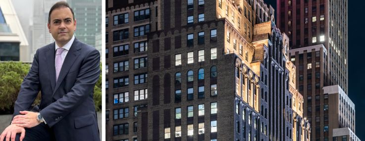Circle Realty Group's Jay Futersak and 14 Penn Plaza.
