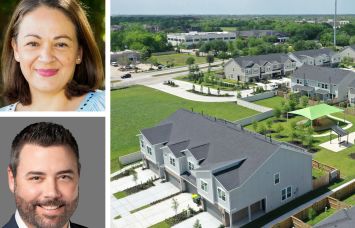 Jennifer Diaz (top) from PCCP, Chad Durham from Integrity Community Builders, and a community ICB built for PCCP.