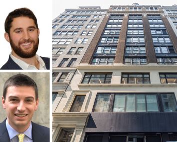 Benchmark Properties' Joel Kubie (top), Koeppel Rosen's Max Koeppel and 20 West 36th Street.