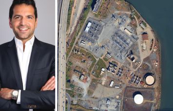 Keystone Equities' Jonathan Zamir and a satellite view of 151 Raymond Boulevard, Newark, N.J.