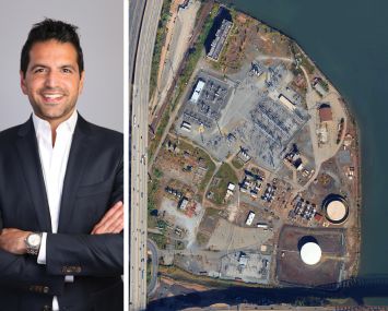 Keystone Equities' Jonathan Zamir and a satellite view of 151 Raymond Boulevard, Newark, N.J.