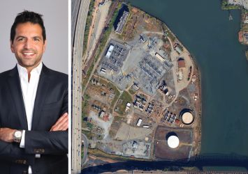 Keystone Equities' Jonathan Zamir and a satellite view of 151 Raymond Boulevard, Newark, N.J.