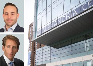CBRE's Joseph DeRosa (top) and John Isaacs, and 430 East 29th Street.
