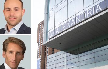 CBRE's Joseph DeRosa (top) and John Isaacs, and 430 East 29th Street.