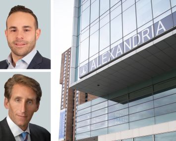 CBRE's Joseph DeRosa (top) and John Isaacs, and 430 East 29th Street.
