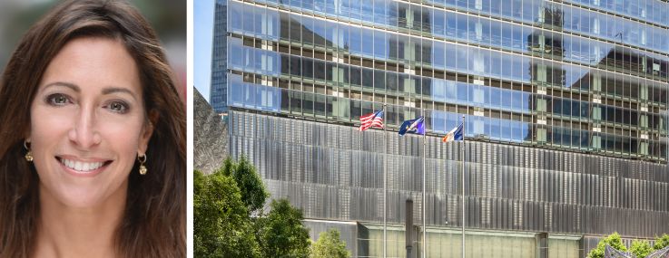 Silverstein Properties' CEO Lisa Silverstein and 7 World Trade Center.
