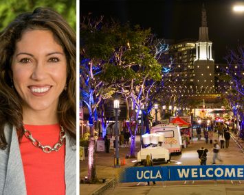 Chair of the University of California Board of Regents Maria Anguiano and Broxton Avenue in Westwood Village, Los Angeles.