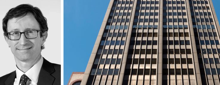 JLL's Matthew Astrachan (top), Elecor Properties' Douglas Neye and 1301 Avenue of the Americas.