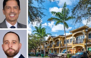 Cushman & Wakefield’s Mitash Kripalani (top) and Virgilio Fernandez, and Royal Oaks community in Hollywood, Fla.