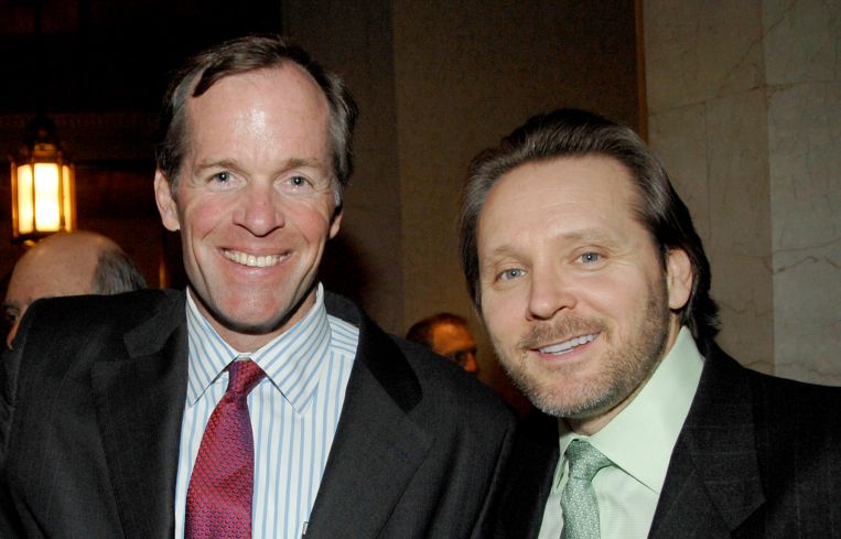 Paul Massey (left) and Bob Knakal attend the Educational Alliance Gala in 2008.