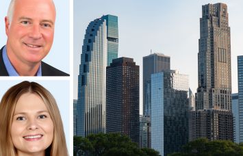 SitusAMC's Peter Muoio (top) and Jen Rasmussen, and office building in Chicago.