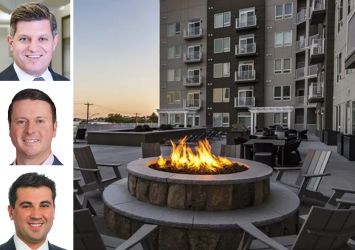 JLL Capital Markets' Scott Aiese (top), Tom Sullivan (center) and Alex Staikos, and Eliot on Ocean in Revere Beach, Mass.