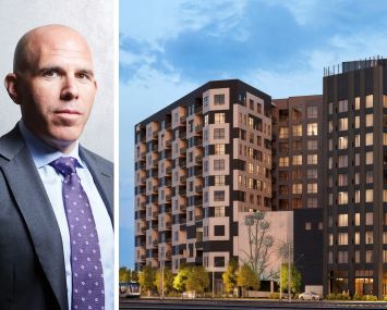 RXR's Scott Rechler and a rendering of 4001 Walnut Street, Denver.