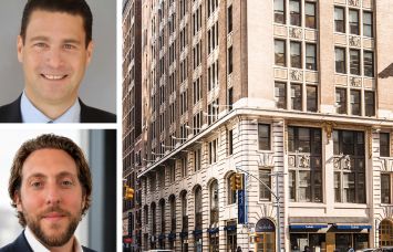 Olmstead Properties' Steven Marvin (top) and Jonathan Bock, and 381 Park Avenue South.