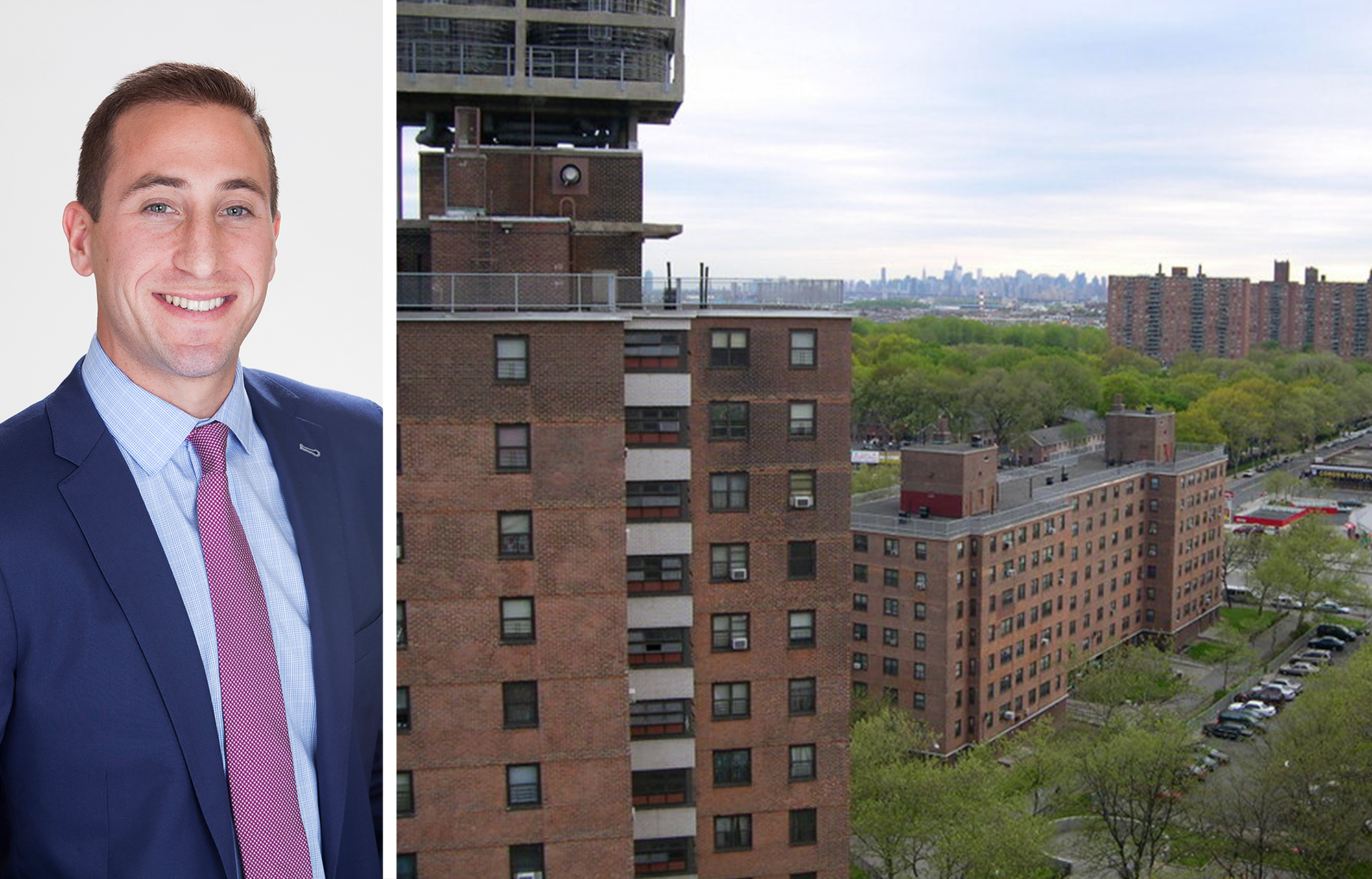 Steven Westreich and a southern view of the Soundview section of The Bronx.