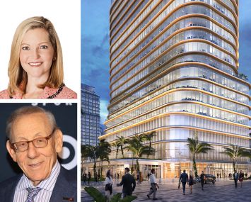 Greenberg Traurig's Tracy Gerber (top), Related Ross' Stephen Ross and a rendering of 15 CityPlace in West Palm Beach.