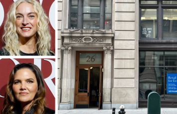 Veronica Beard co-founders Veronica Swanson Beard (top) and Veronica Miele Beard, and 26 West 17th Street.