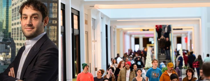 Simon Property Group CEO and President Eli Simon and shoppers inside the King of Prussia Mall in King of Prussia, Pa.