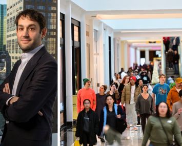 Simon Property Group CEO and President Eli Simon and shoppers inside the King of Prussia Mall in King of Prussia, Pa.