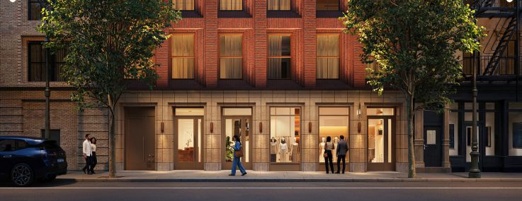 The exterior facade of 44 West 8th street is made from handmade Petersen brick, sourced from Denmark.