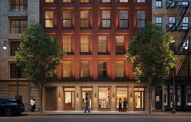 The exterior facade of 44 West 8th street is made from handmade Petersen brick, sourced from Denmark.