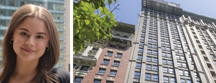 Ariel Harwood (top) and William Cohen (bottom) of Newmark, pictured with Eleven East 26th Street.