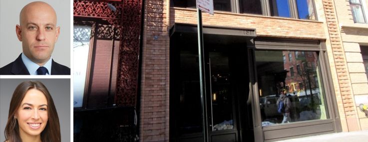 Jackie Totolo (top), Ariel Schuster (center), and Jordyn Comras (bottom), of Newmark, pictured with 181 MacDougal Street.