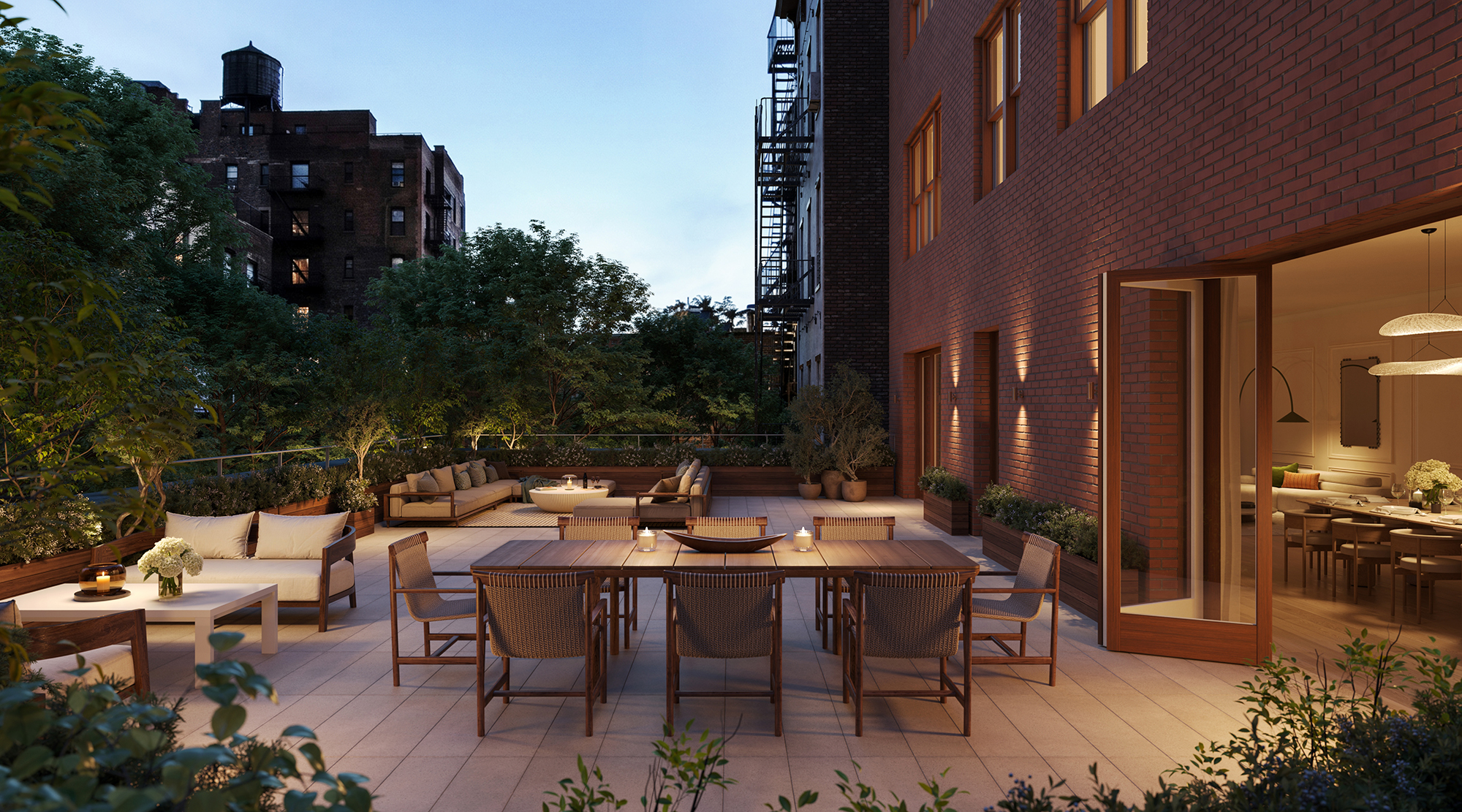 Building amenities will include a private rooftop terrace exclusive to the penthouse owner, a gym on the lower level that includes a sauna, and storage rooms.