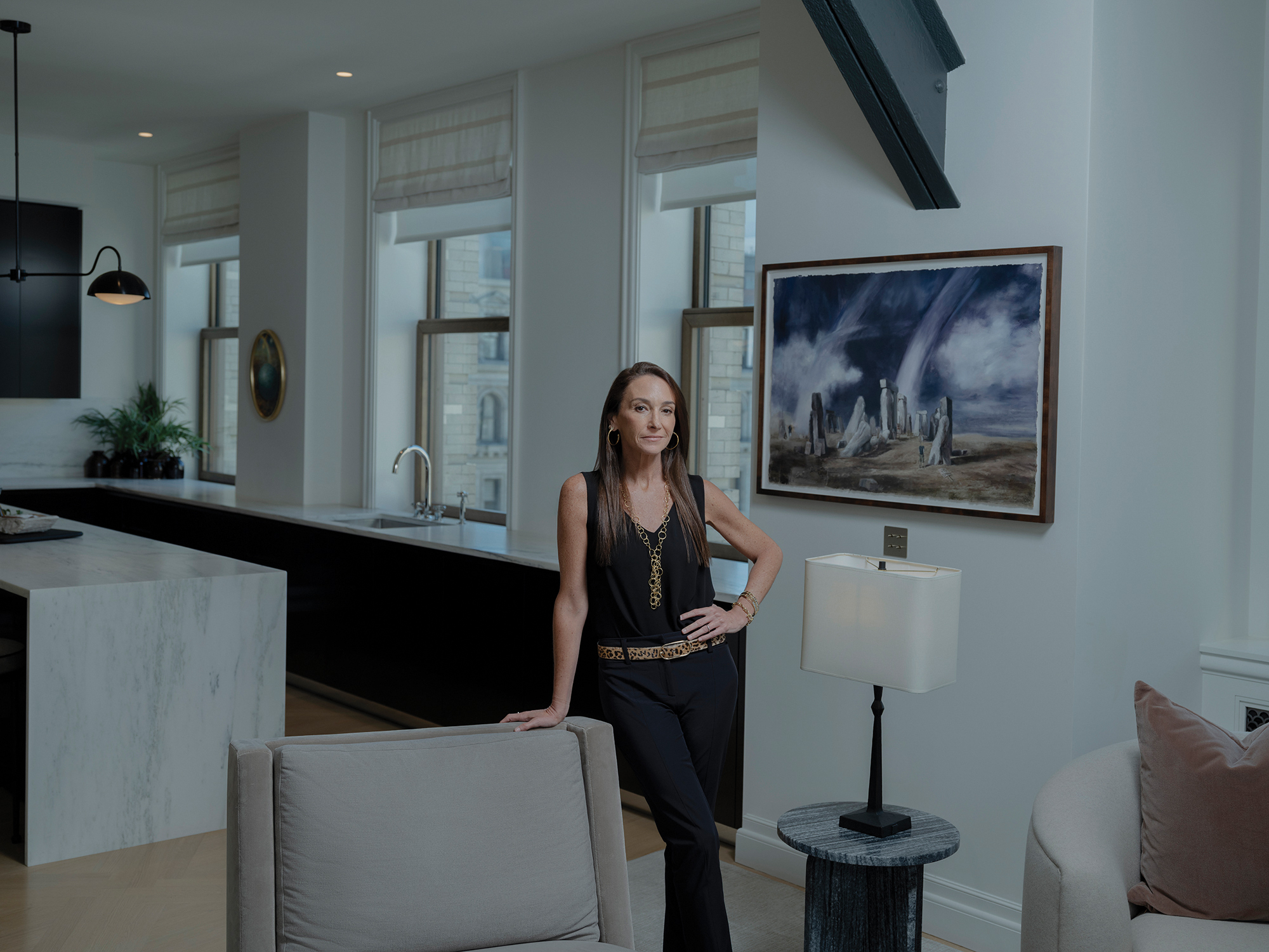 Kelly Mack inside one of the residences at the Flatiron Building.